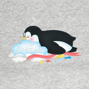 Cute penguin falls asleep after partying T-Shirt